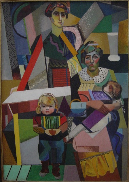 Women and Children (1914) - Auguste Herbin Tablo