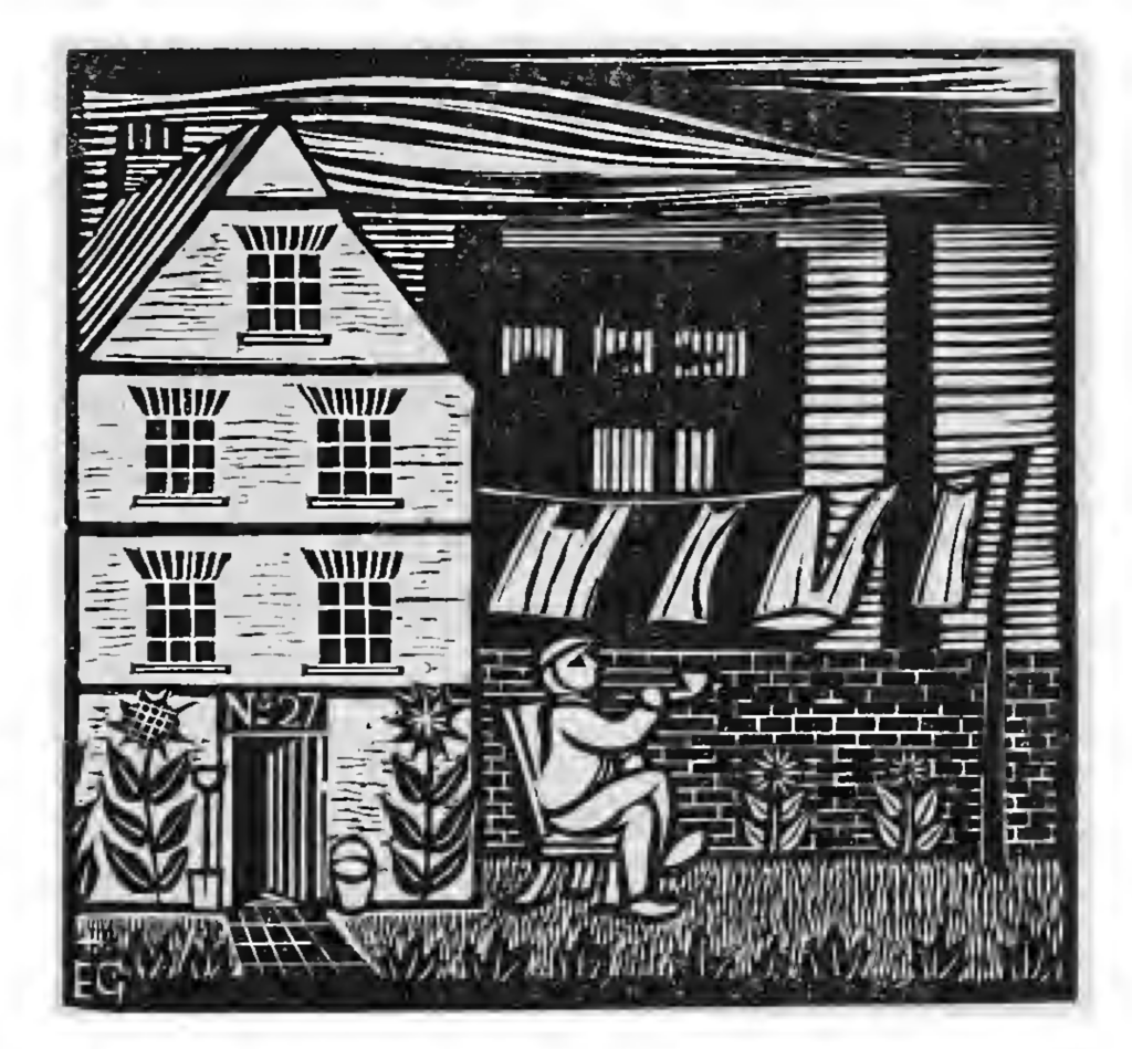 Woodcut Showing Hammersmith, Illustrating the Book the Devil's Devices, Or, Control Versus Service b (1915) - Eric Gill Tablo