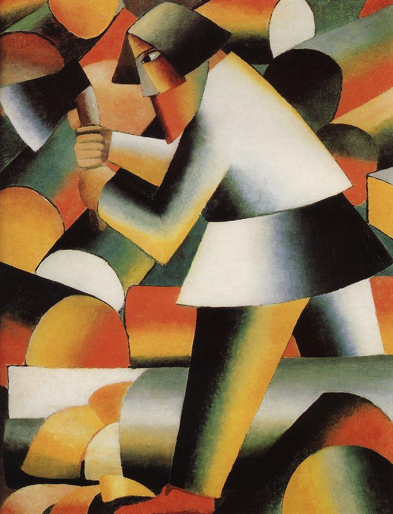 Woodcutter (1912) - Kazimir Malevich Tablo