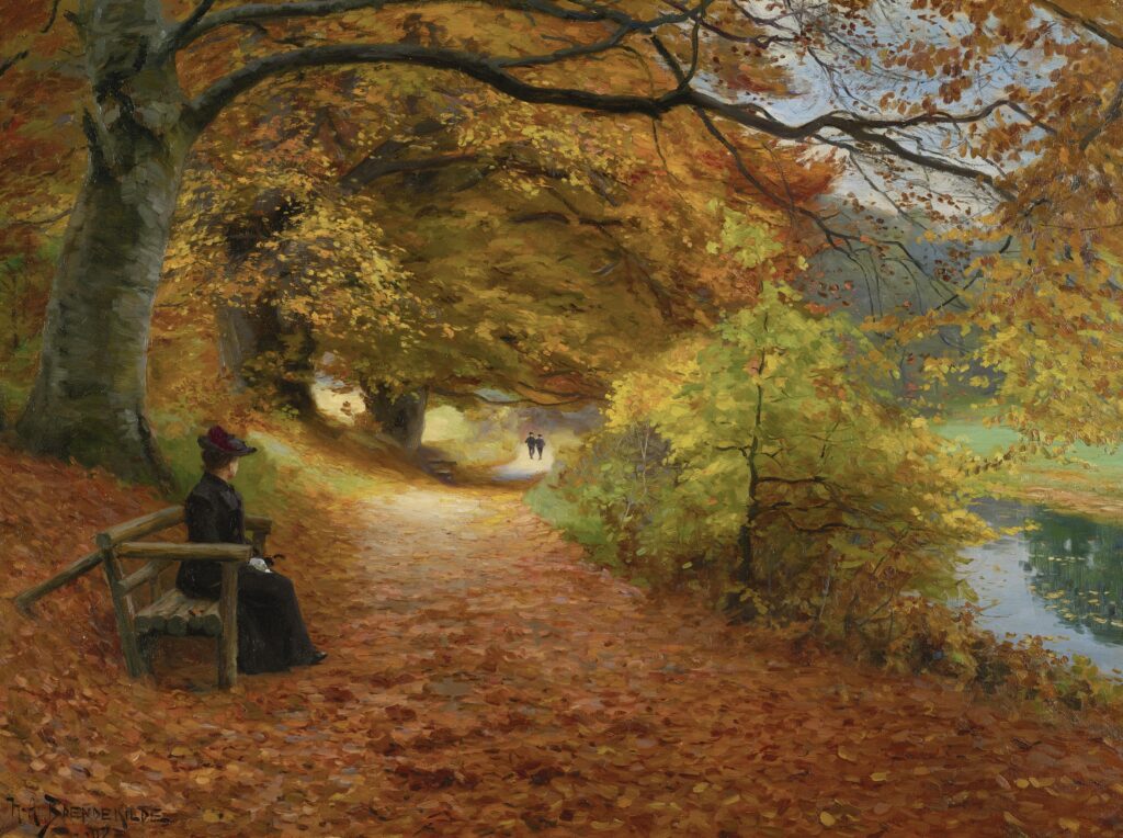 Wooded Path in Autumn (1902) - Hans Andersen Brendekilde Tablo