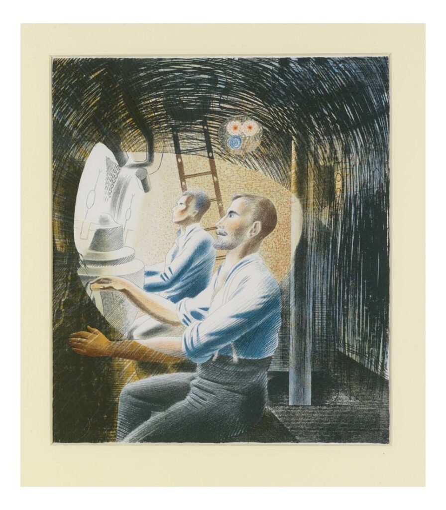 Working Submarine Controls Submerged (1941) - Eric Ravilious Tablo