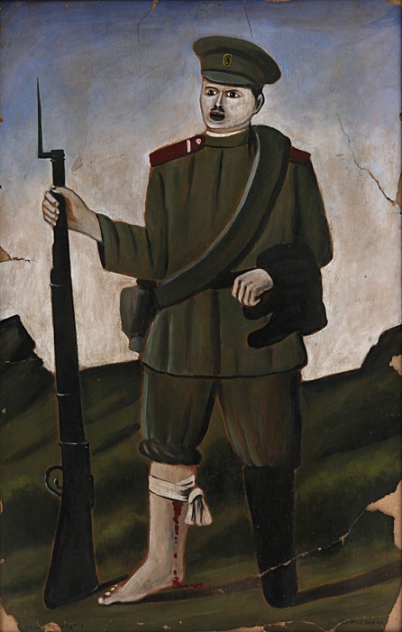 Wounded soldier (Part of diptych) – Niko Pirosmani Tablo