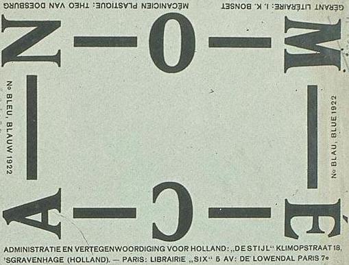 Wrapper magazine Mécano Blue, Blauw, Blau, Blue (1922) – Theo van Doesburg Tablo