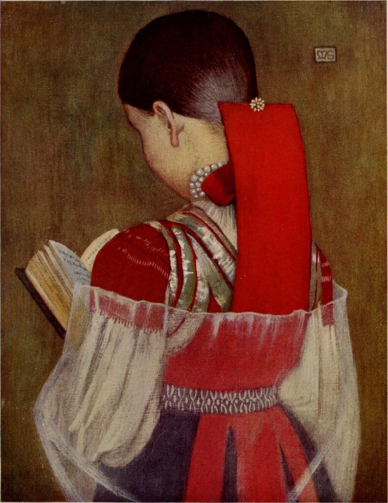 YOUNG GIRL OF ZSDJAR IN SUNDAYCLOTHES (1909) - Marianne Stokes Tablo