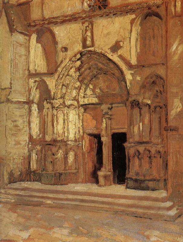 Yellow Doorway, St. Emilion (1924) - Grant Wood Tablo