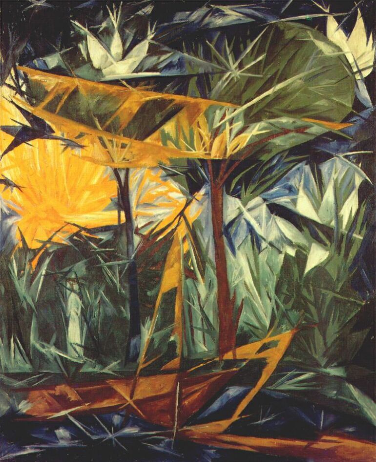 Yellow and green forest (1913) - Natalia Goncharova Tablo
