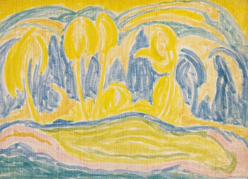 Yellow blue Landscape (1916) – János Mattis-Teutsch Tablo