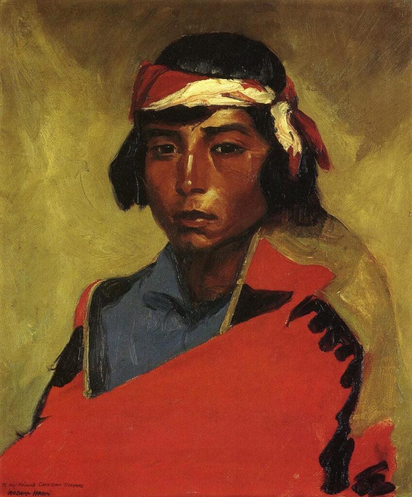 Young Buck of the Tesuque Pueblo (1916) - Robert Henri Tablo