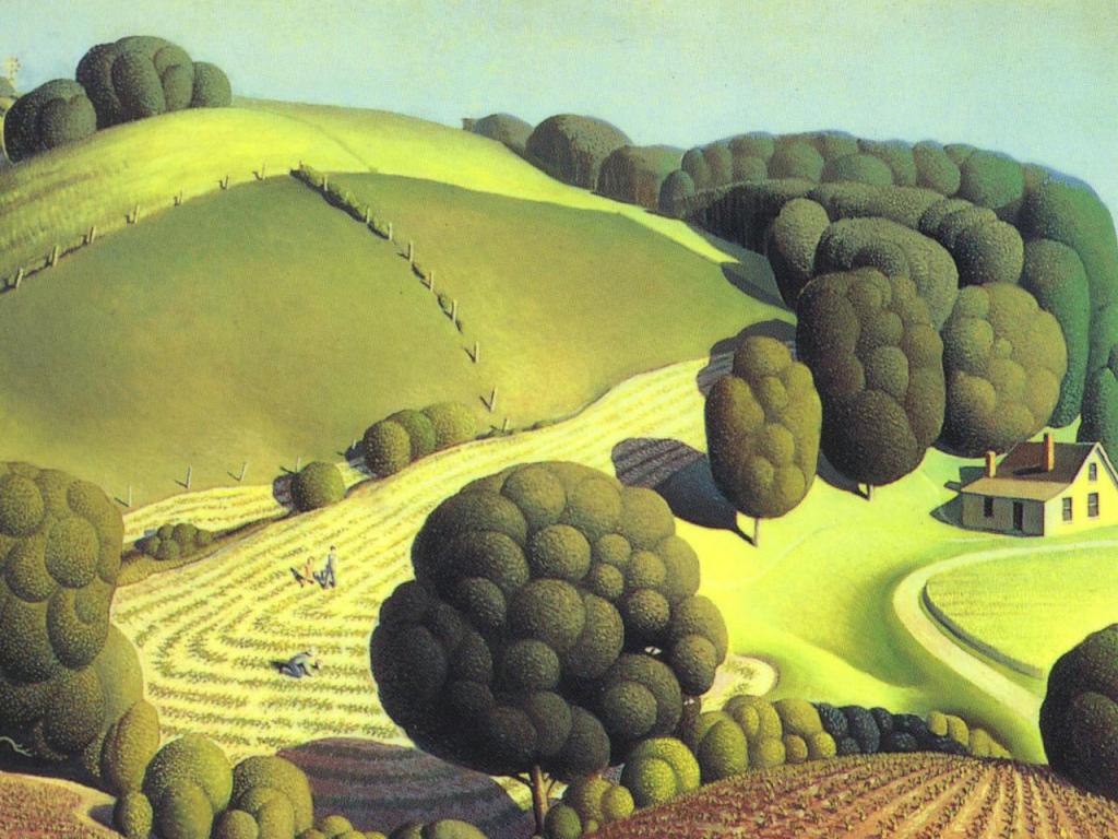 Young Corn (1931) - Grant Wood Tablo