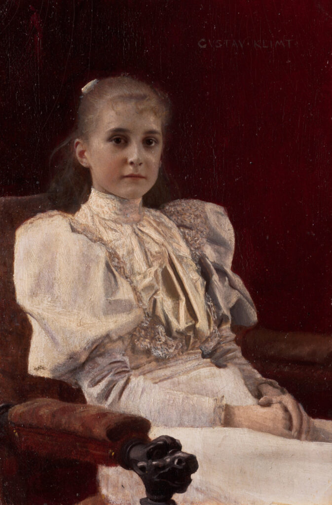 Young Girl Seated (1894) - Gustav Klimt Tablo