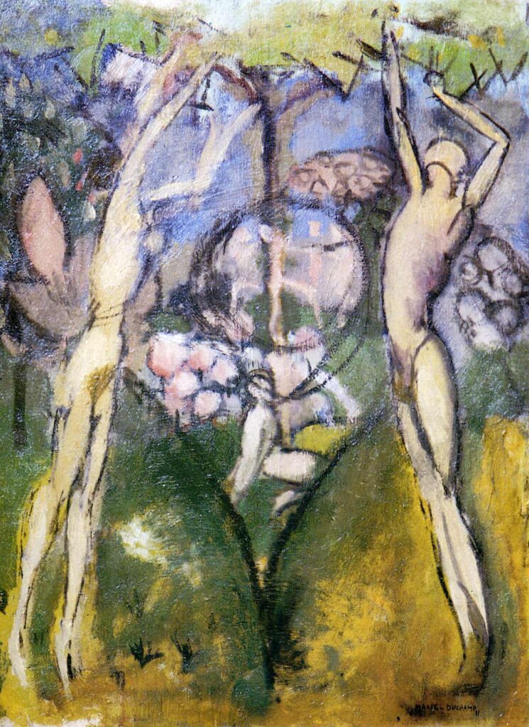 Young Girl and Man in Spring (1911) - Marcel Duchamp Tablo
