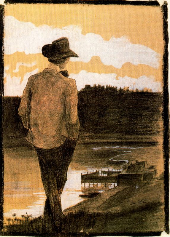 Young Man on a Riverbank (1902) – Umberto Boccioni Tablo