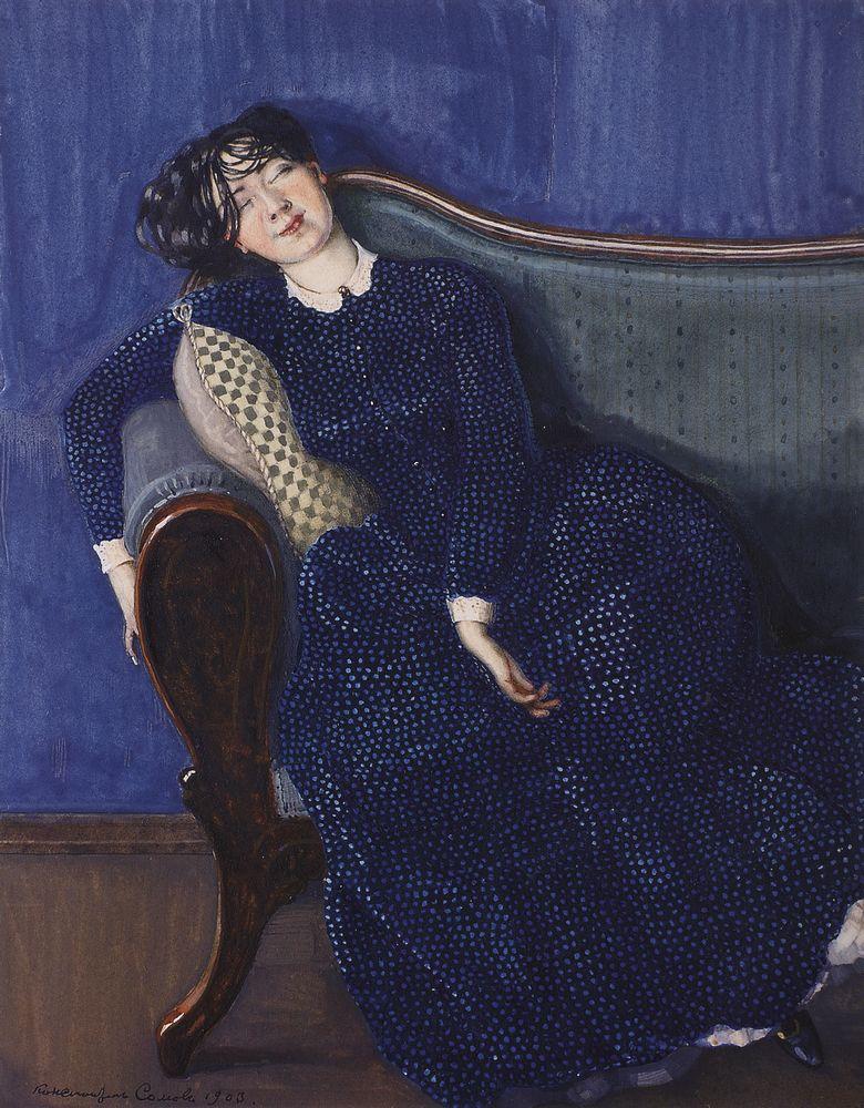 Young Woman. Asleep (1909) – Konstantin Somov Tablo