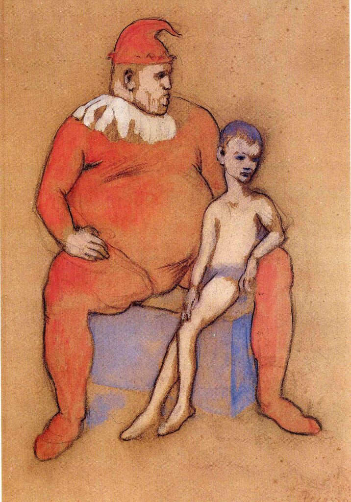 Young acrobat and clown (1905) - Pablo Picasso Tablo