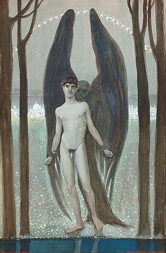Young man with death (1908) - Gösta Adrian-Nilsson Tablo