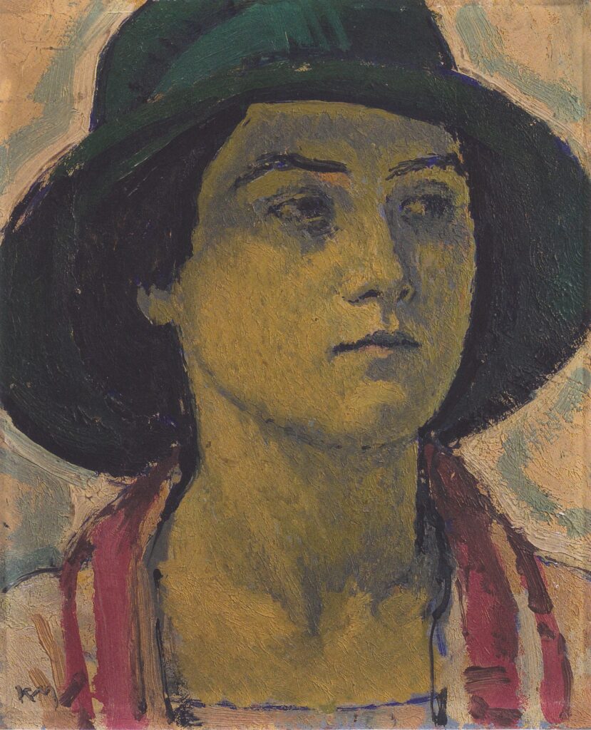 Young woman with hat (1913) - Koloman Moser Tablo