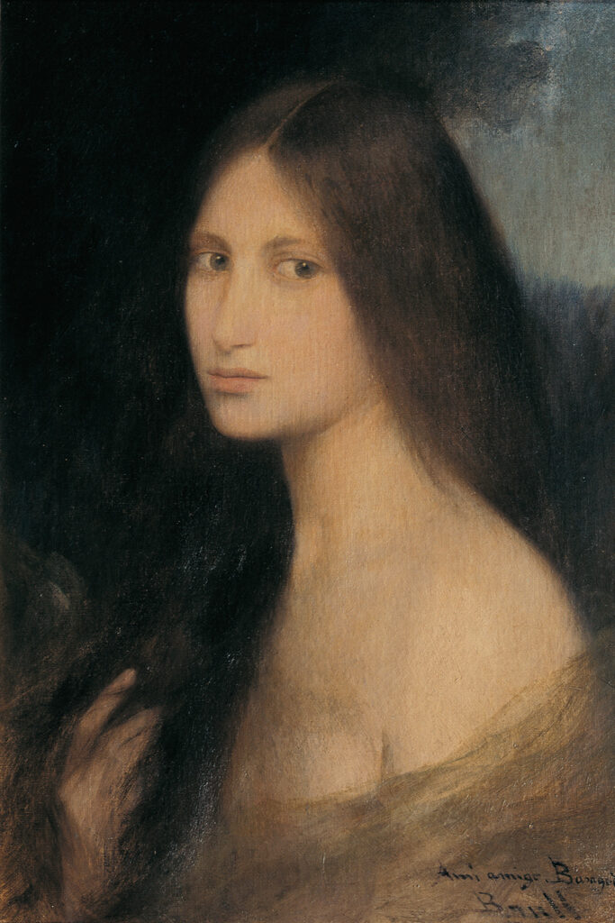 Young woman with long hair (1895) - Joan Brull Tablo