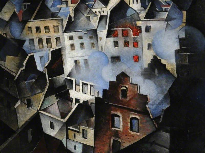 Ypres After the First Bombardment (1916) - C. R. W. Nevinson Tablo