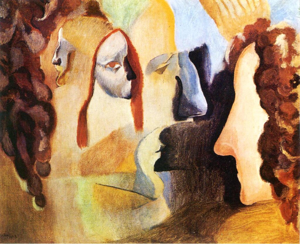 Yvonne and Magdeleine Torn in Tatters (1911) - Marcel Duchamp Tablo