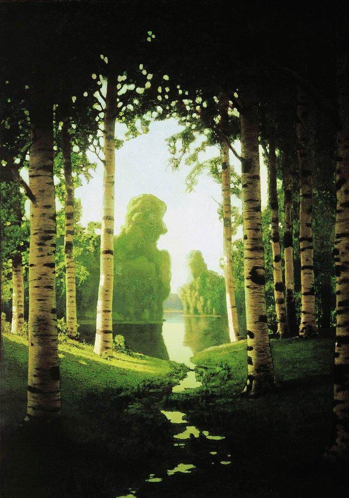 A Birch Grove (1901) - Arkhip Kuindzhi Tablo