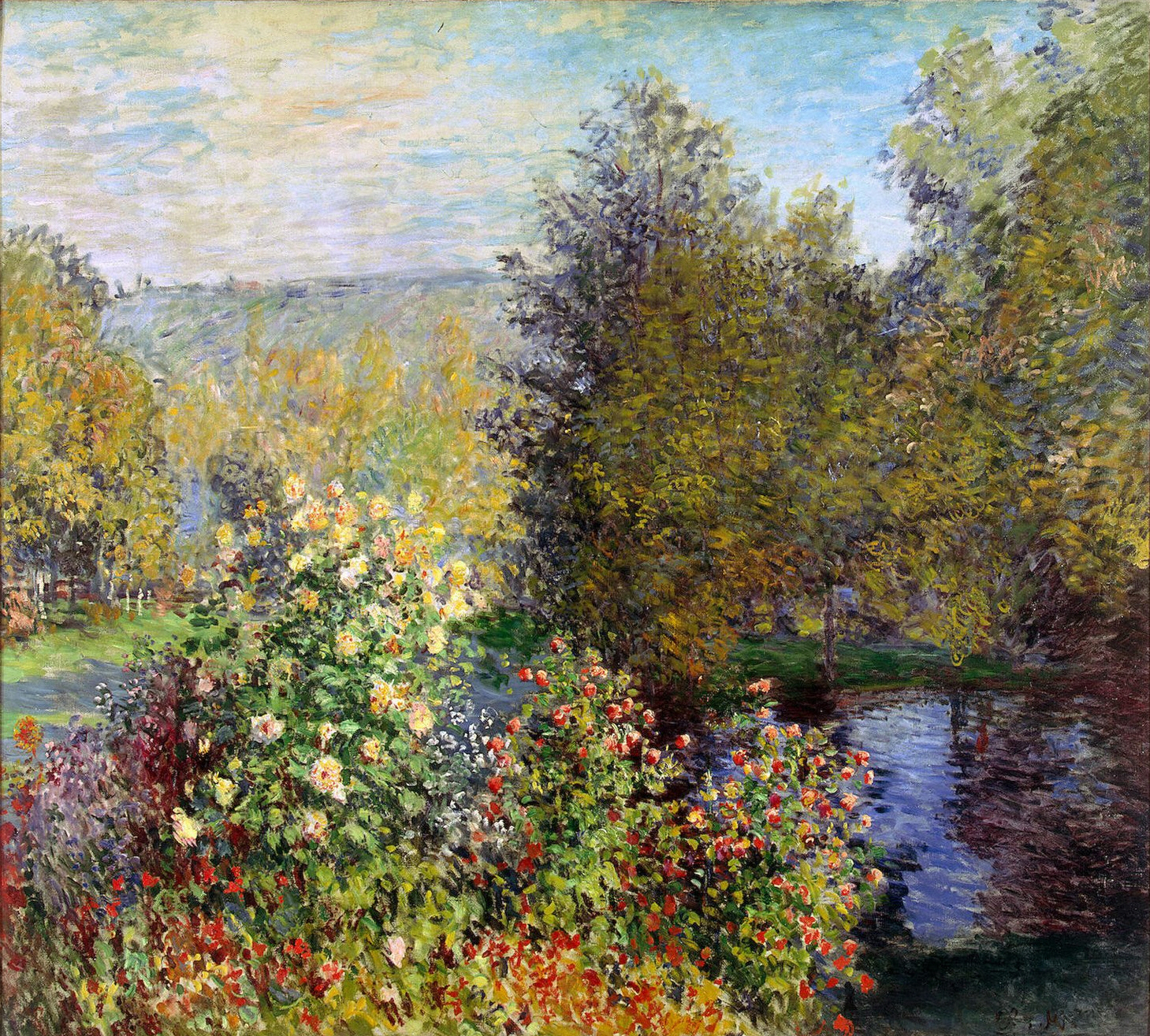 A Corner of the Garden at Montgeron (1877) - Claude Monet Tablo