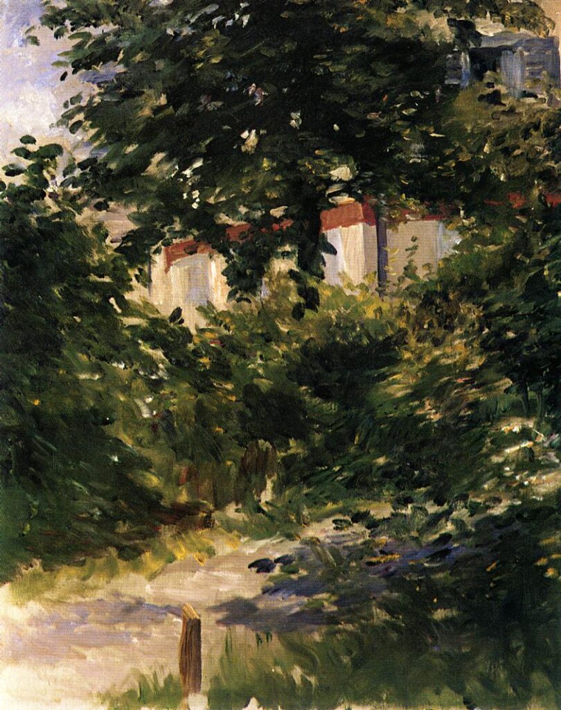 A Corner of the Garden in Rueil (1882) - Edouard Manet Tablo