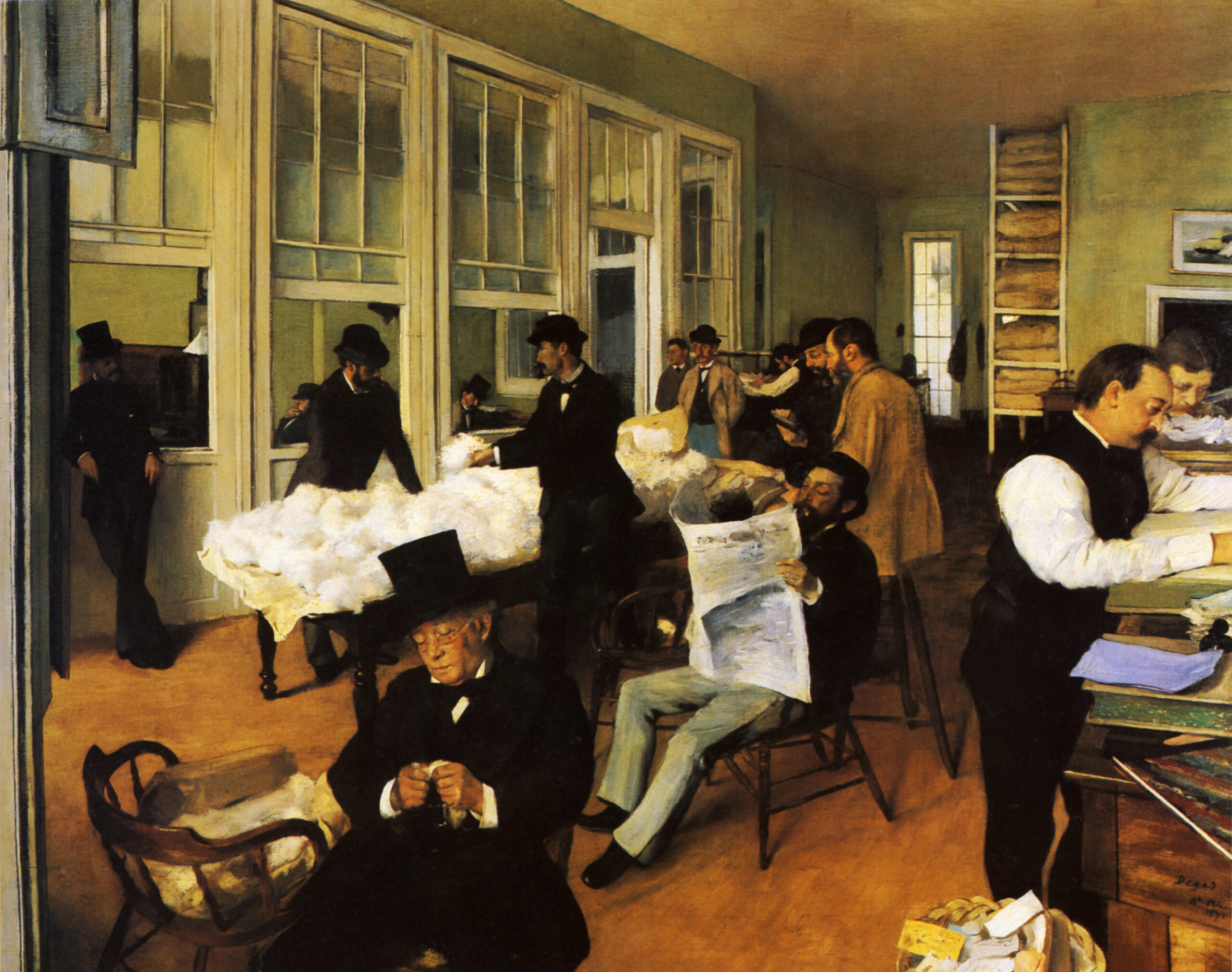 A Cotton Office in New Orleans (1873) - Edgar Degas Tablo