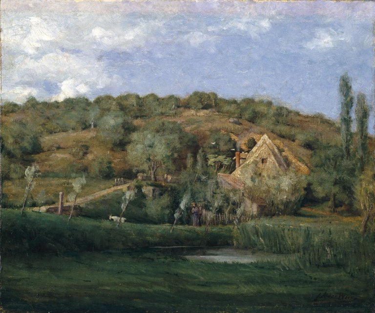 A French Homestead (1878) - Julian Alden Weir Tablo