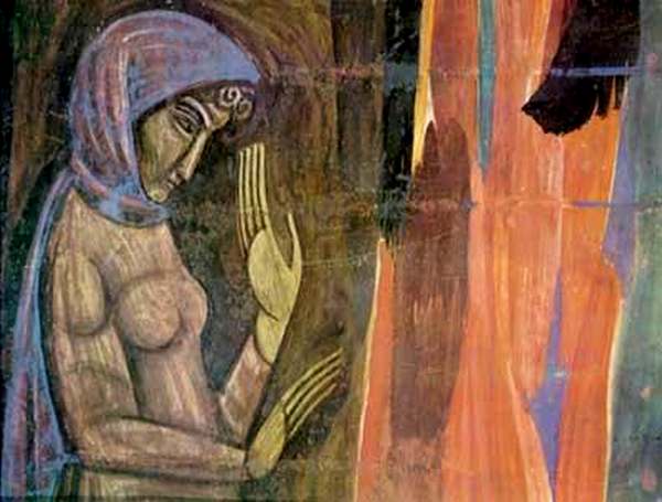 A Girl (1915) - Mykhailo Boychuk Tablo