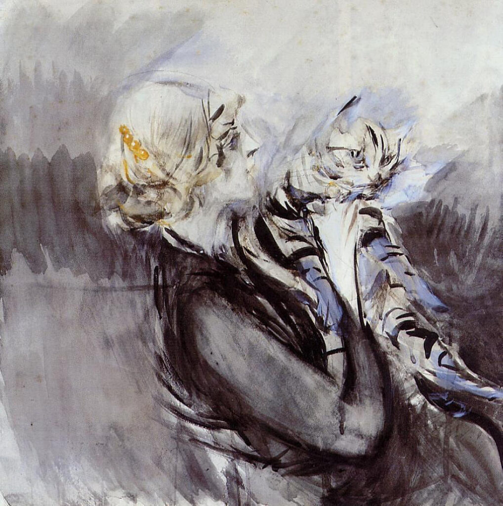 A Lady with a Cat – Giovanni Boldini Tablo