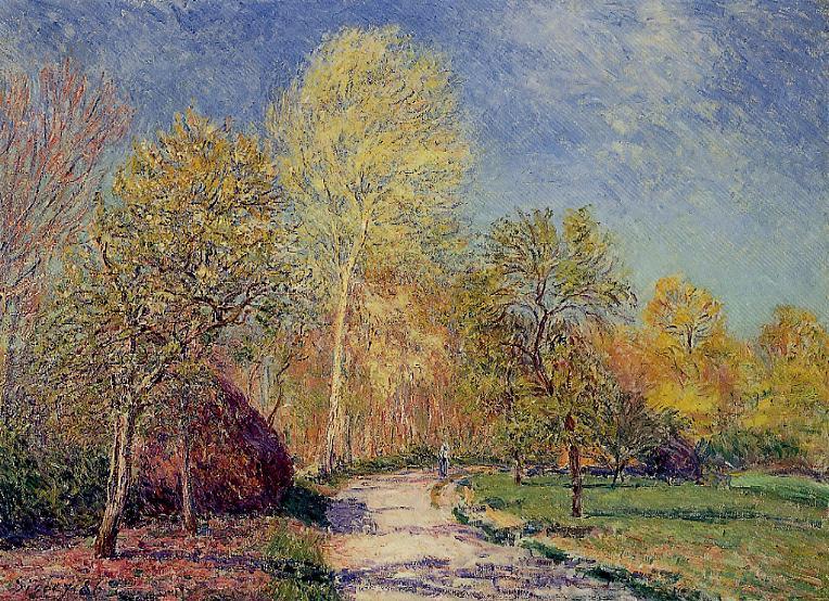 A May Morning in Moret (1886) - Alfred Sisley Tablo
