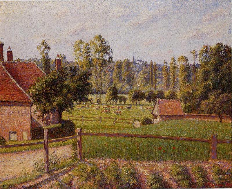 A Meadow in Eragny (1889) - Camille Pissarro Tablo
