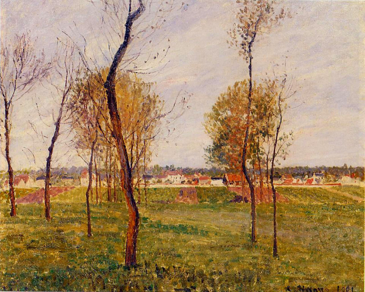 A Meadow in Moret (1901) - Camille Pissarro Tablo