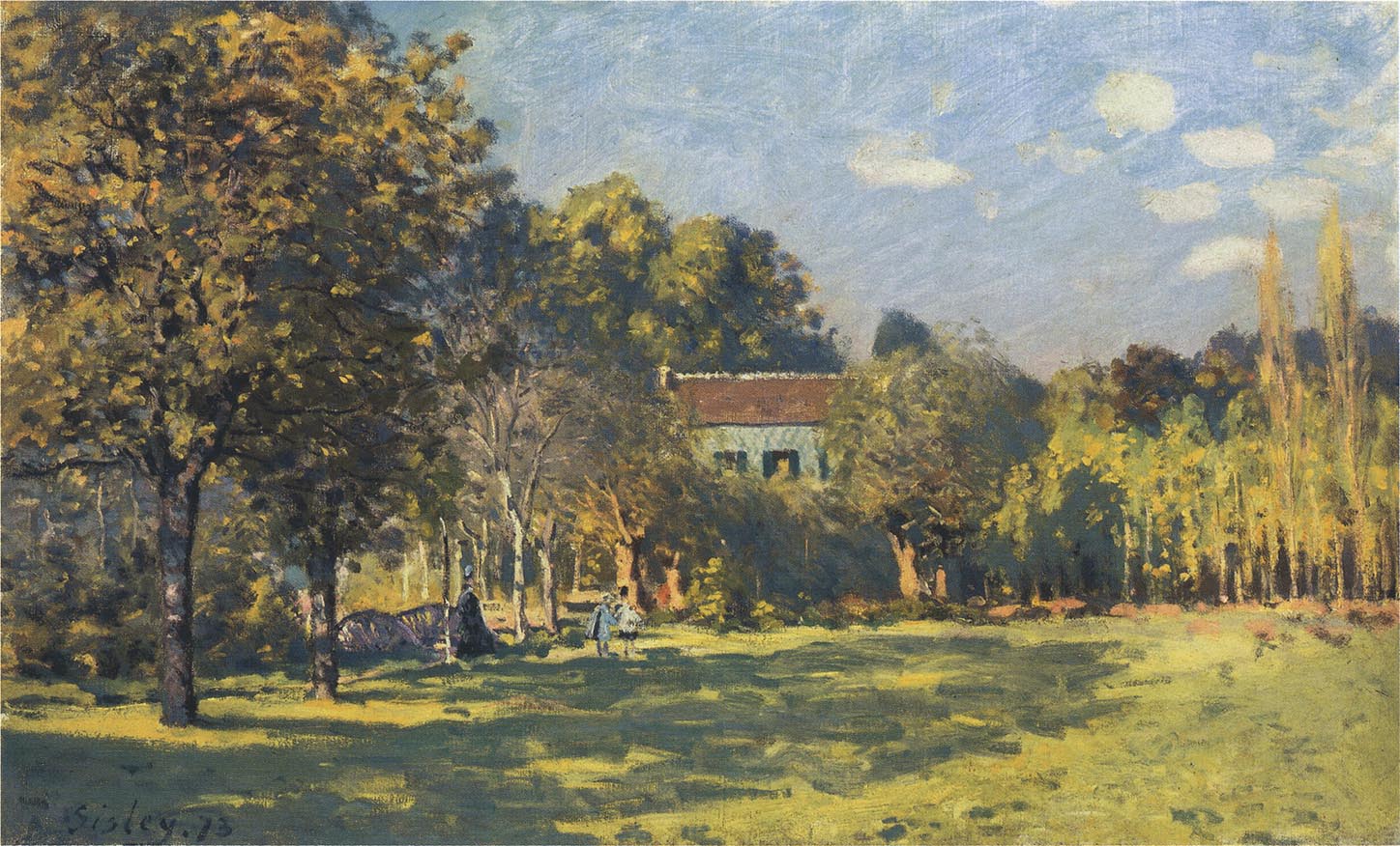 A Park in Louveciennes (1874) - Alfred Sisley Tablo