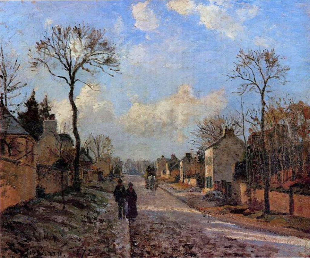 A Road in Louveciennes (1872) - Camille Pissarro Tablo