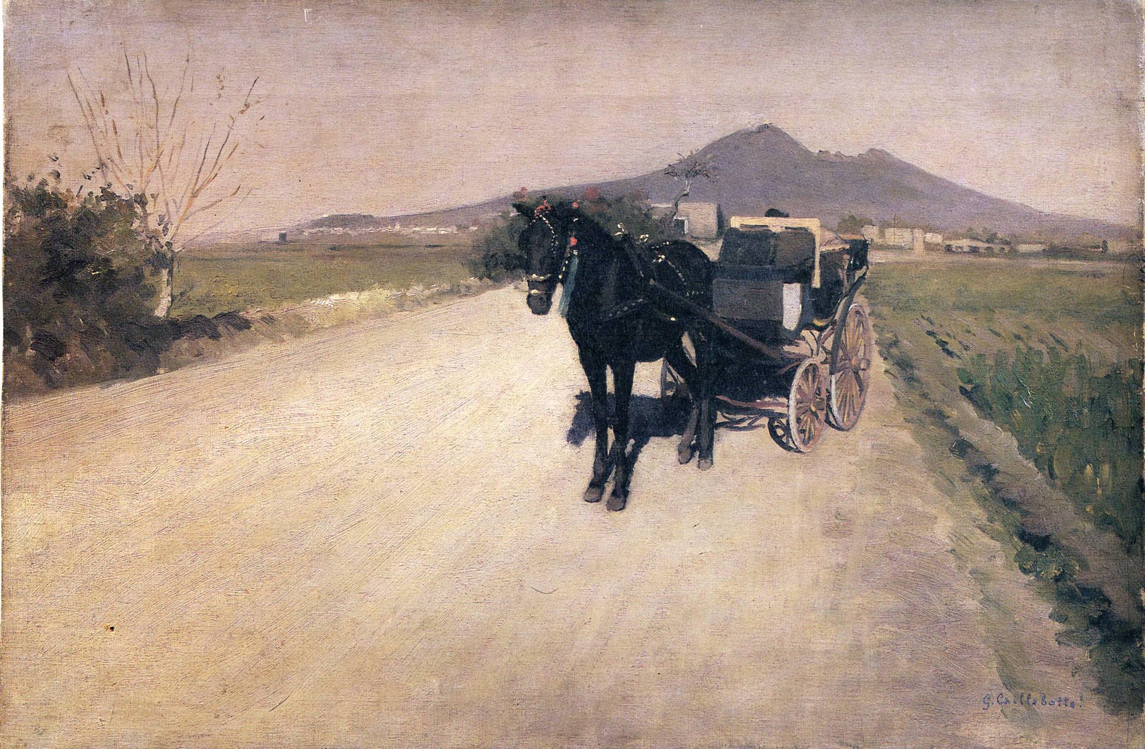A Road in Naples (1872) - Gustave Caillebotte Tablo