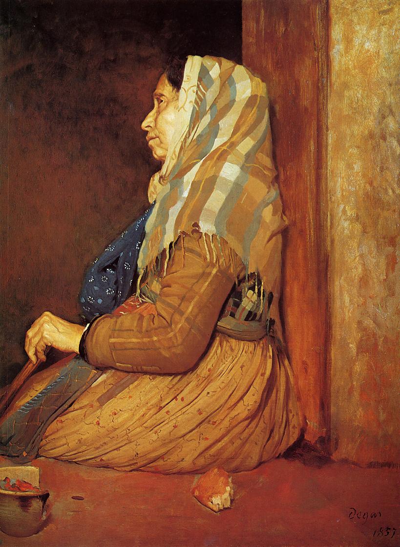 A Roman Beggar Woman (1857) - Edgar Degas Tablo