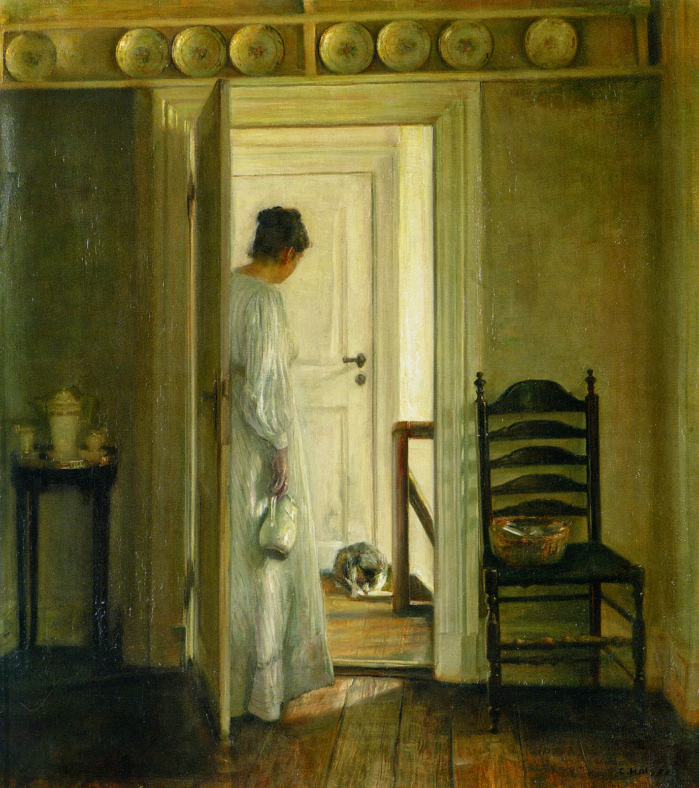A Saucer of Milk - Carl Holsøe Tablo