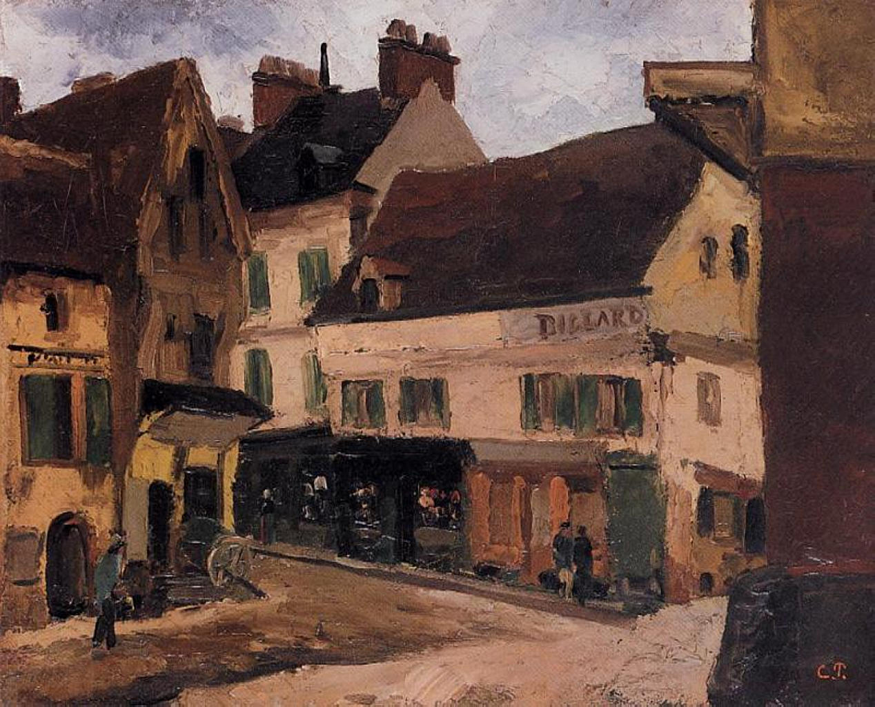 A Square in La Roche Guyon (1867) - Camille Pissarro Tablo