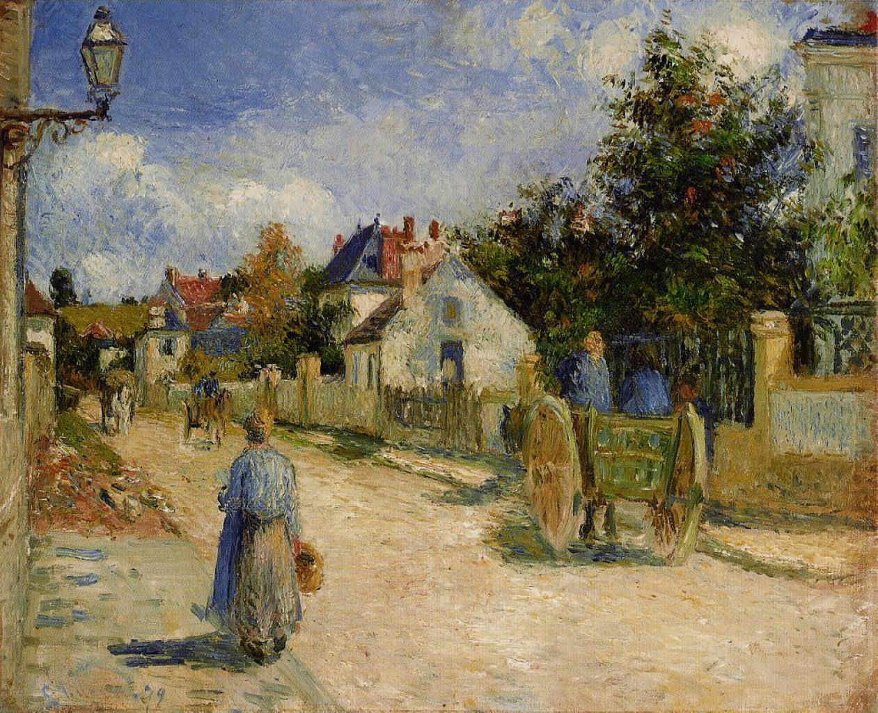 A Street in Pontoise (1879) - Camille Pissarro Tablo