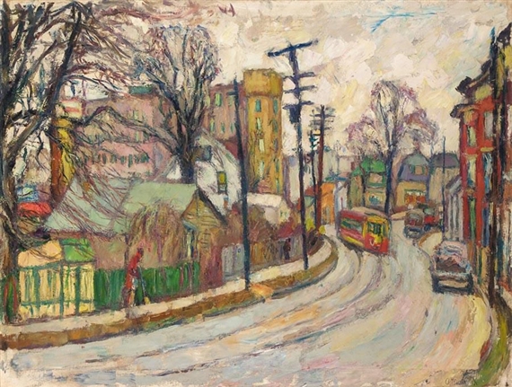 A Street in the Bronx - Abraham Manievich Tablo