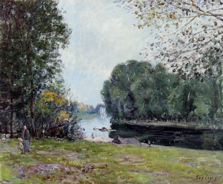 A Turn of the River Loing, Summer (1896) - Alfred Sisley Tablo