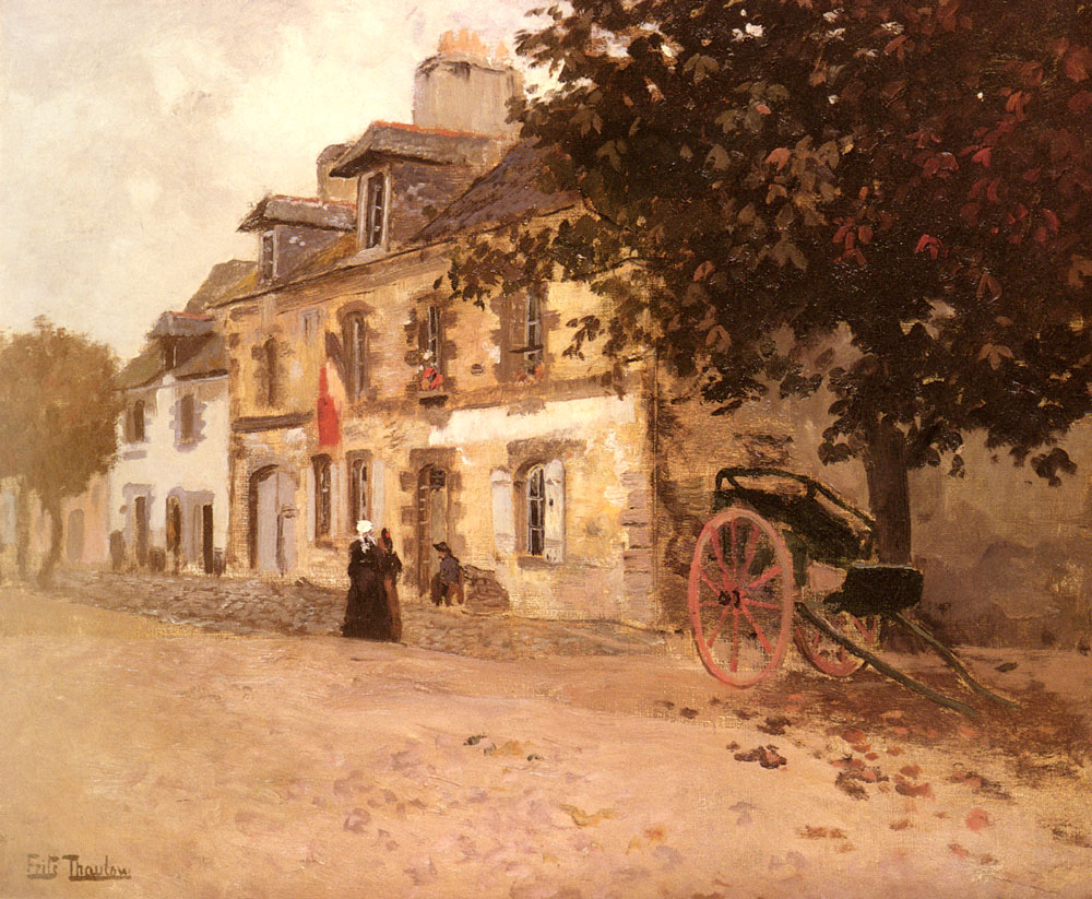 A Village Street in France - Frits Thaulow Tablo