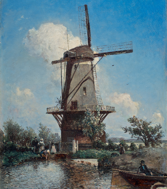 A Windmill near Delft (1857) - Johan Jongkind Tablo