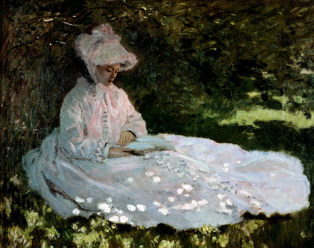A Woman Reading (1872) - Claude Monet Tablo