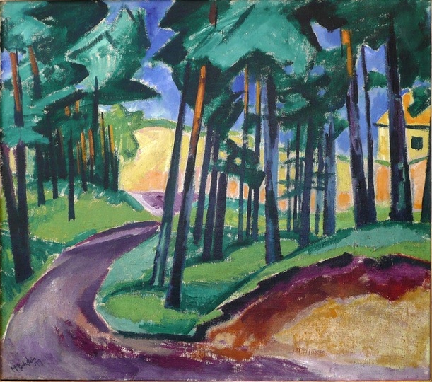 A Yellow House - Max Pechstein Tablo