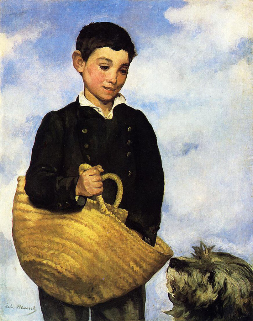 A boy with a dog (1861) - Edouard Manet Tablo