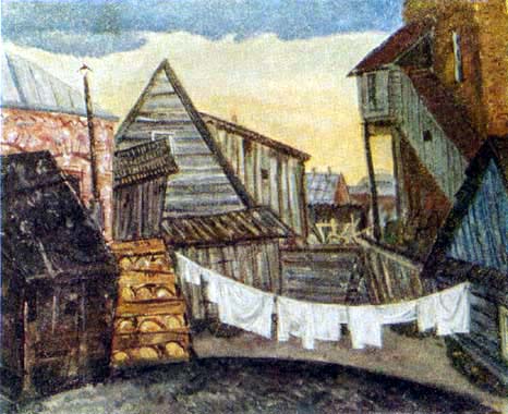 A house in Kaunas (1930) - Mstislav Dobuzhinsky Tablo