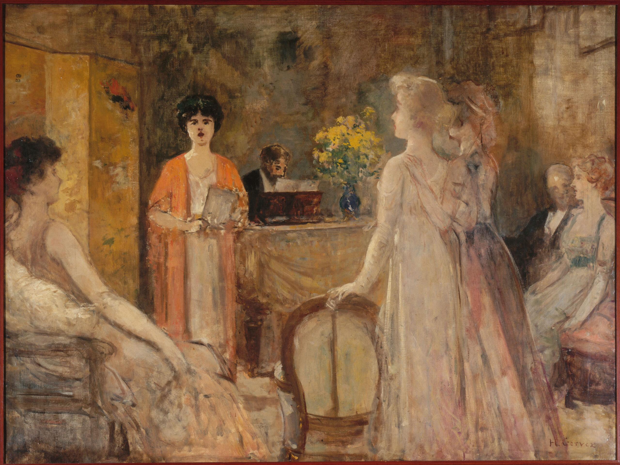 A tuesday evening at Madeleine Lemaire's home (1910) - Henri Gervex Tablo