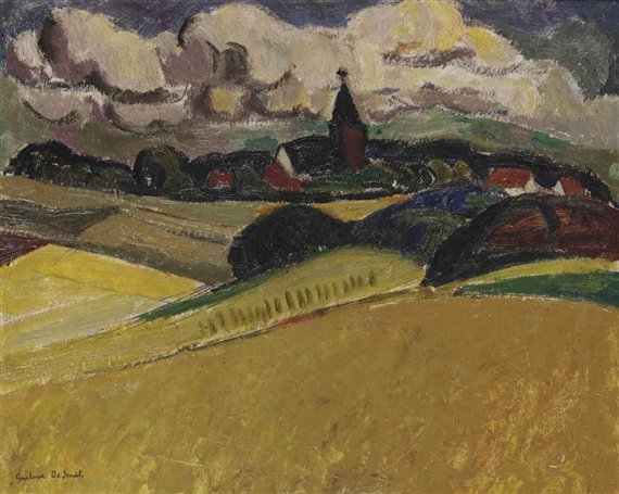 A view of Blaricum (1917) - Gustave De Smet Tablo